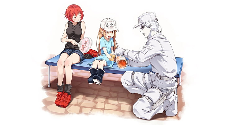Anime, Cells at Work!, AE3803 (Cells at Work), Platelet (Cells at Work!), U-1146 (Cells At Work!), HD wallpaper