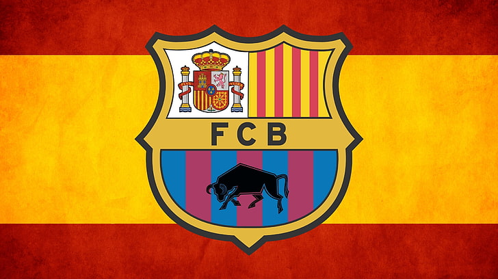 Лого на отбора на ФК Барселона, клуб, емблема, лого, Испания, бик, Леопард, ФК Барселона, Барса, HD тапет