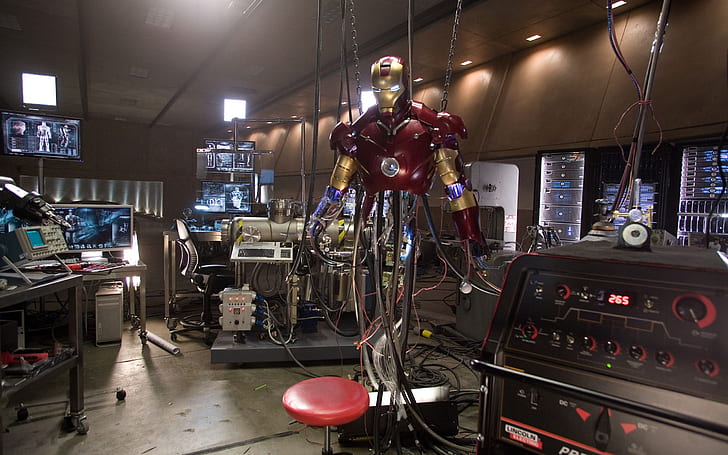 Iron Man Laboratory, movie, poster, HD wallpaper