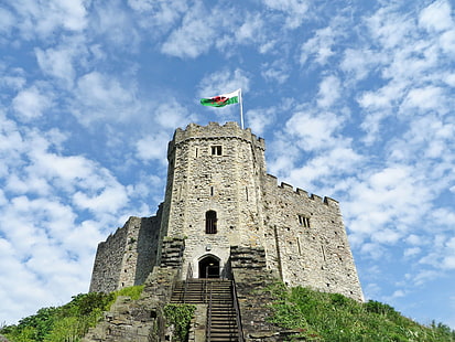 castello di cardiff, castello, fortificazione, storico, punto di riferimento, vo, turistico, galles, gallese, Sfondo HD HD wallpaper