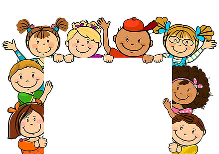 children illustration, Children, Soul, Friends, Congratulations, Photo frame, HD wallpaper HD wallpaper