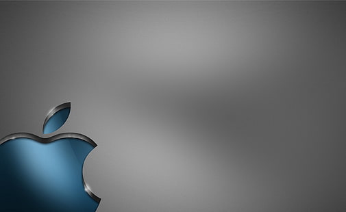 Niebieskie jabłko, niebieskie logo Apple, komputery, Mac, niebieskie, Apple, Tapety HD HD wallpaper