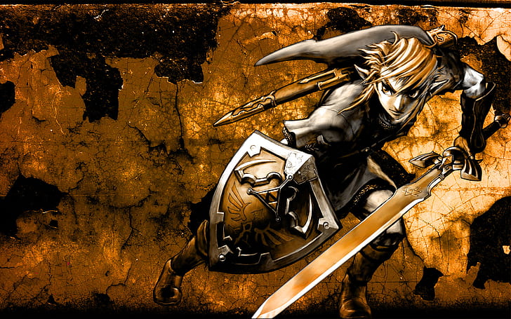 Zelda Link Master Sword Shield HD, video game, pedang, zelda, link, master, shield, Wallpaper HD