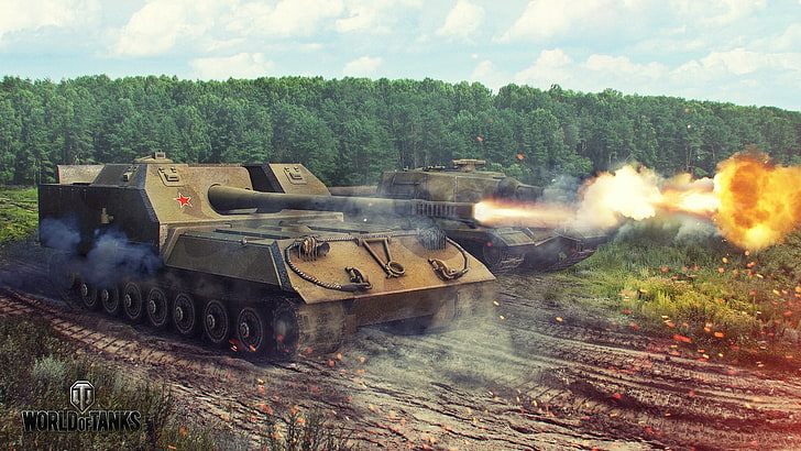 World of Tanks poster, World of Tanks, tank, render, wargaming, nature, forest, Obj.268, Obj.263, Sfondo HD