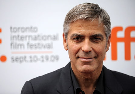 Джордж Клуни, Джордж Клуни, знаменитость, актер, Голливуд, улыбка, седой, HD обои HD wallpaper