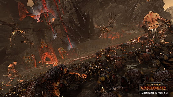 Total War Warhammer цифровые обои, Total War: Warhammer, орки, Fantasy Battle, Warhammer, игры для ПК, HD обои HD wallpaper