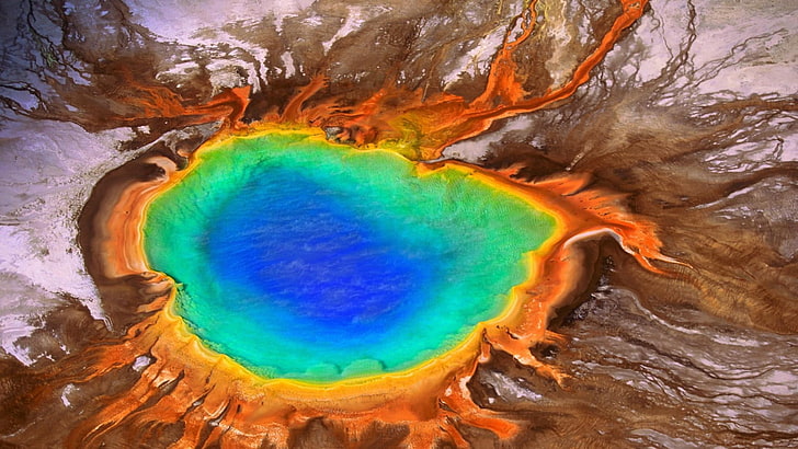 grand, prismatic, spring, yellowstone national park, yellowstone, national park, park, nature, HD wallpaper