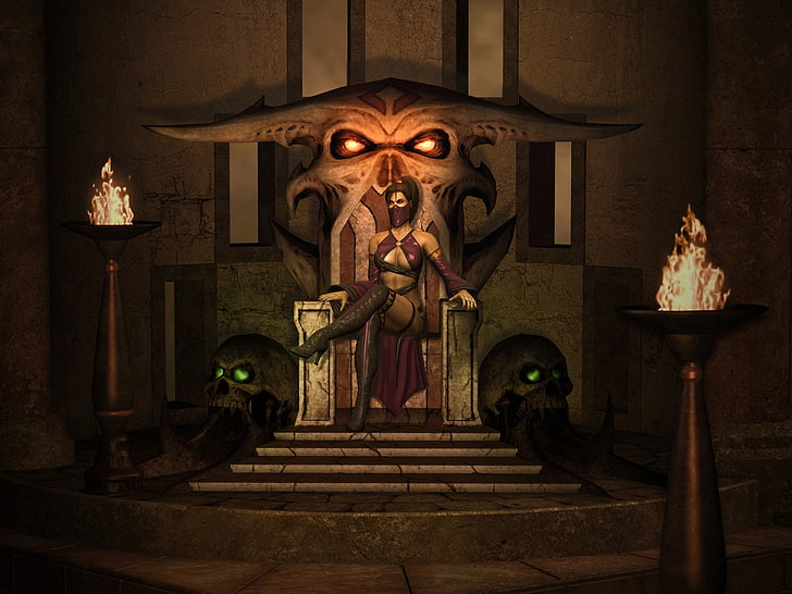 Mortal Kombat Mileena illustration, the throne, mortal kombat, mileena, milina, HD wallpaper