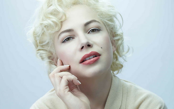 Michelle Williams, Blonde, Actress, Curly Hair, michelle williams, blonde, actress, curly hair, HD wallpaper