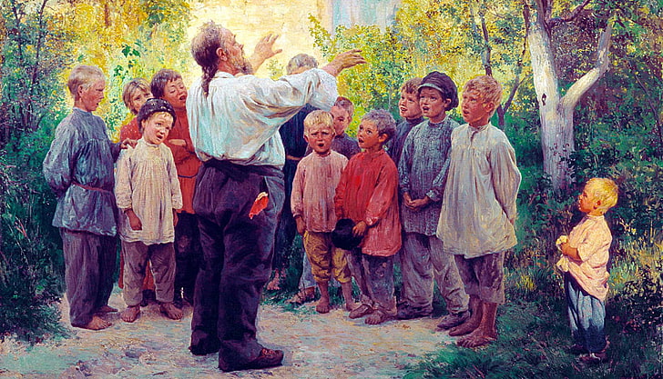 arte clássica, Nikolai Yaroshenko, crianças, HD papel de parede