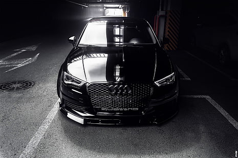 кола, превозно средство, черни коли, Audi, Audi A3 Quattro, HD тапет HD wallpaper