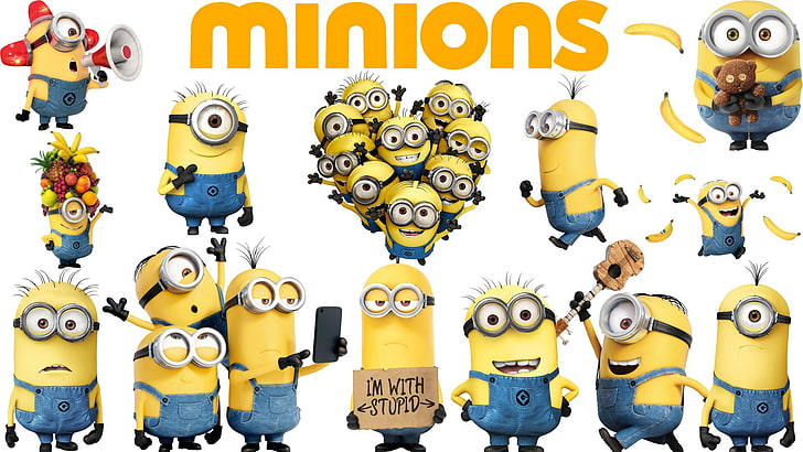 Movie, Minions, Bob (Minions), Kevin (Minions), Minions (Movie), Stuart (Minions), Yellow, HD wallpaper