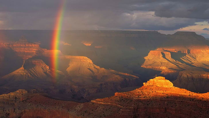 paisagem, desfiladeiro, arco-íris, grand canyon, HD papel de parede
