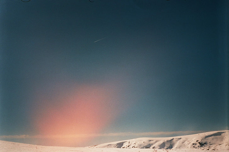 雪に覆われた山、mountain、空、火山、流れ星の写真、 HDデスクトップの壁紙