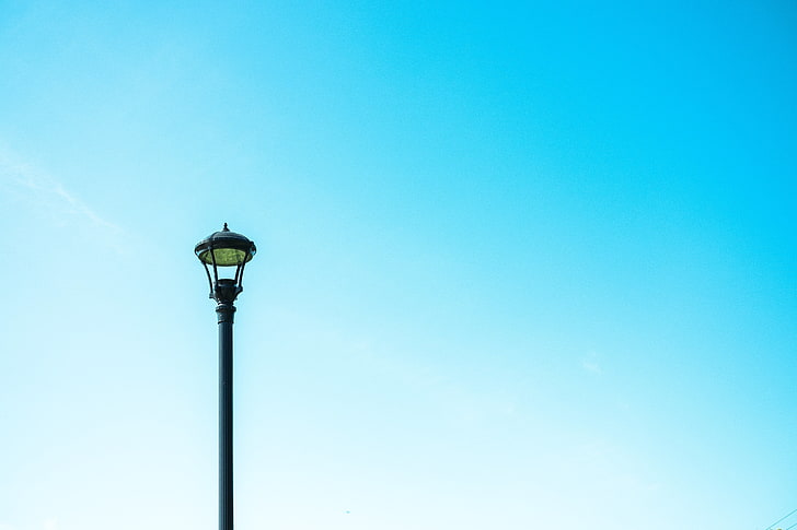 black light post, pillar, sky, minimalism, HD wallpaper