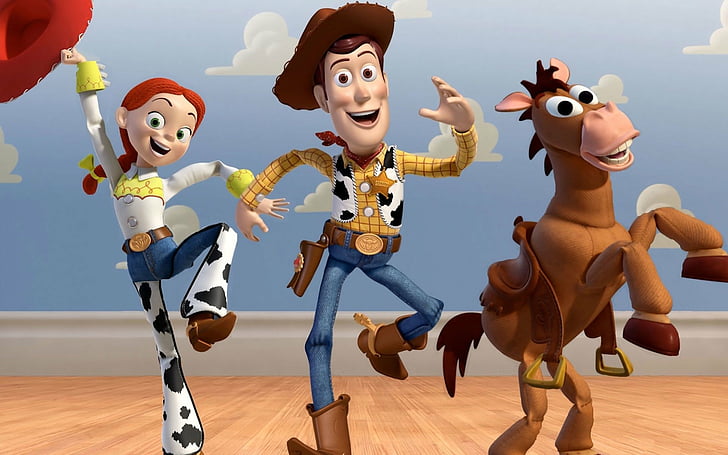 Toy Story, Toy Story 3, Bullseye (Toy Story), Jessie (Toy Story), Woody (Toy Story), HD tapet