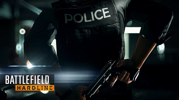 Battlefield Hardline, видеоигры, полиция, пистолет, HD обои