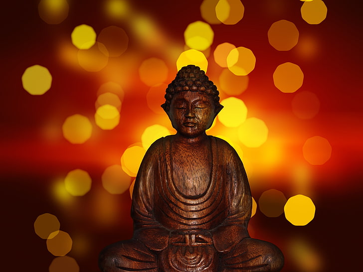 Gautama Budda, budda, buddyzm, posąg, blask, Tapety HD