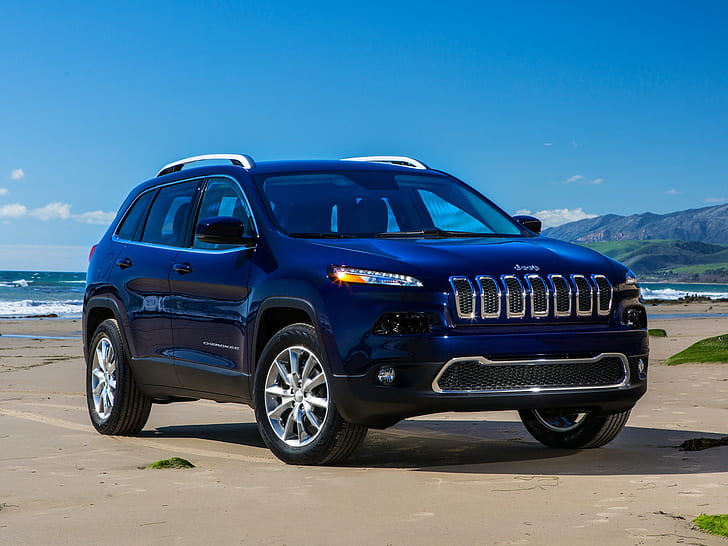 Jeep Cherokee Limited, jeep suv negro, Jeep, Cherokee, Limited, automóvil, SUV, cielo, azul, Fondo de pantalla HD