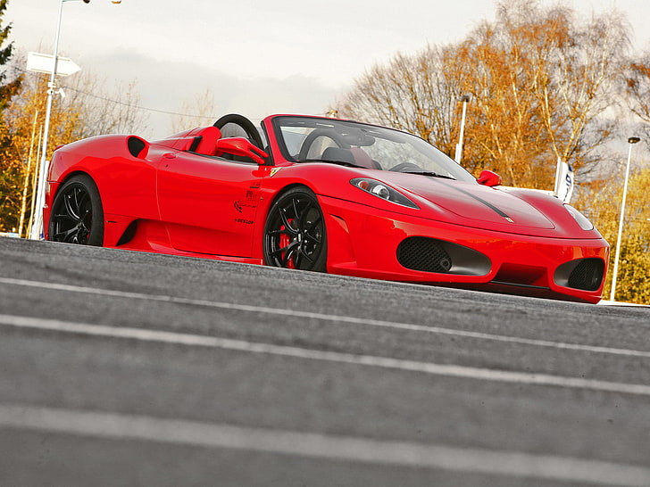 roter und schwarzer Autobettrahmen, Auto, Ferrari, rote Autos, Fahrzeug, HD-Hintergrundbild