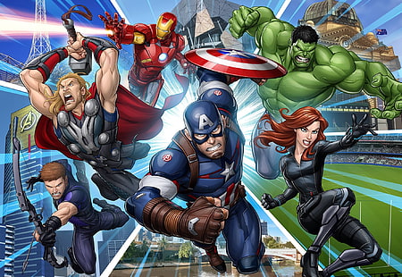 konst, Hulk, Captain America, Thor, The Avengers, Black Widow, Iron Man, Patrick Brown, Avengers: Infinity War, The Avengers: infinity War, Marvel's Avengers, HD tapet HD wallpaper