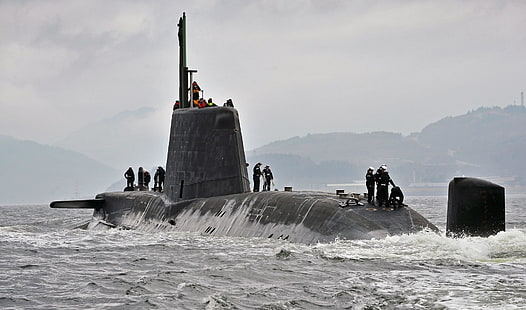 подводная лодка, военно-морской флот Великобритании, подводная лодка класса Astute, военная техника, транспорт, HD обои HD wallpaper