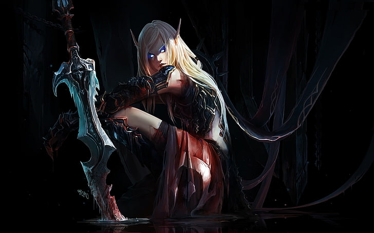Blood Elf, Chenbo, Death Knights, fantasy Art, World of Warcraft, Tapety HD
