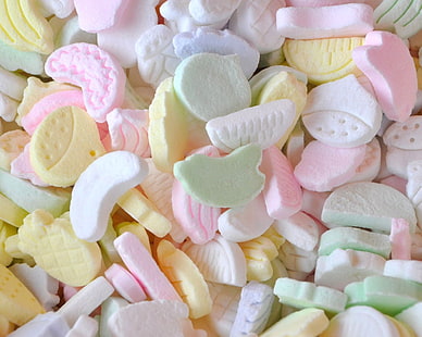 конфеты разного цвета, конфеты, сладкие, формы, HD обои HD wallpaper