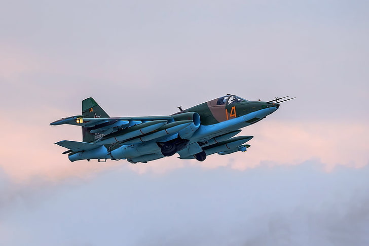 serangan, Su-25, Frogfoot, Angkatan udara Rusia, Wallpaper HD