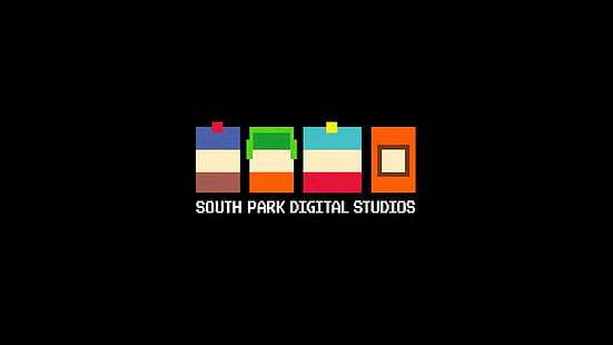 South Park, estúdios digitais, fundo preto, south park, estúdios digitais, fundo preto, HD papel de parede HD wallpaper
