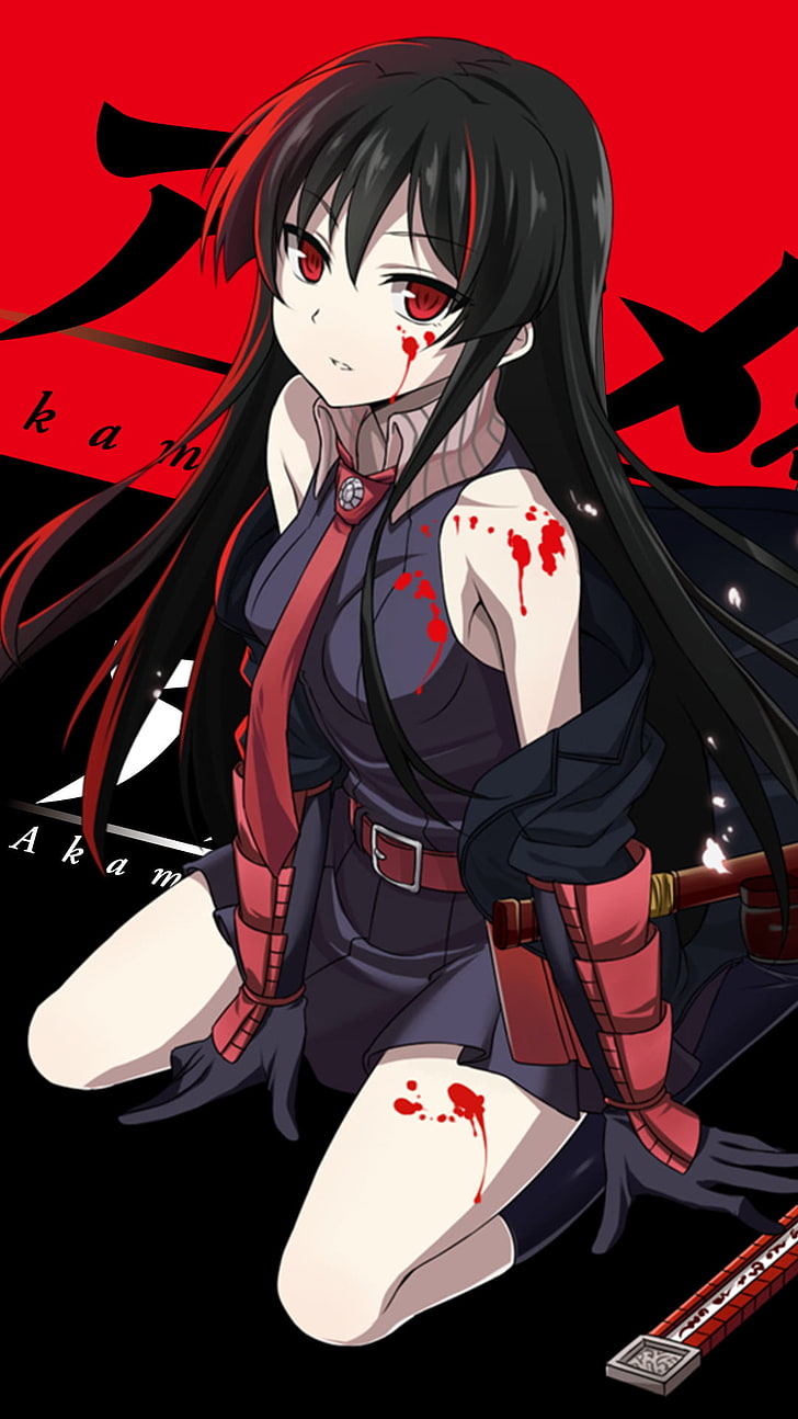 ilustração de knelling de personagem de anime feminino, Akame ga Kill !, Akame, anime, garotas de anime, HD papel de parede, papel de parede de celular