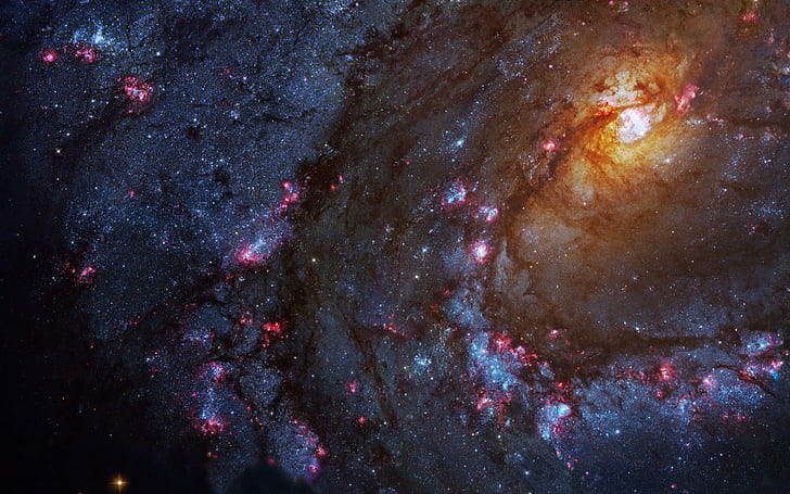 Galaksi Luar Angkasa, HD, ilustrasi galaksi hitam, angkasa, galaksi, luar, bintang, Wallpaper HD