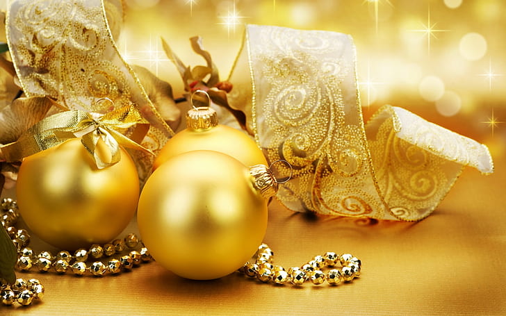 Globi di Natale, vacanze, vacanze, ornamenti, Sfondo HD