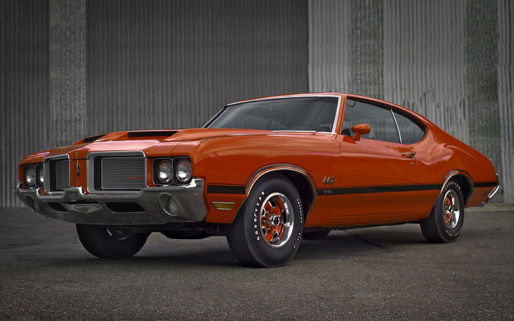 tło, Coupe, przód, Holiday, Muscle car, 1972, 442, Oldsmobile, The Oldsmobile, Cutlass, Tapety HD