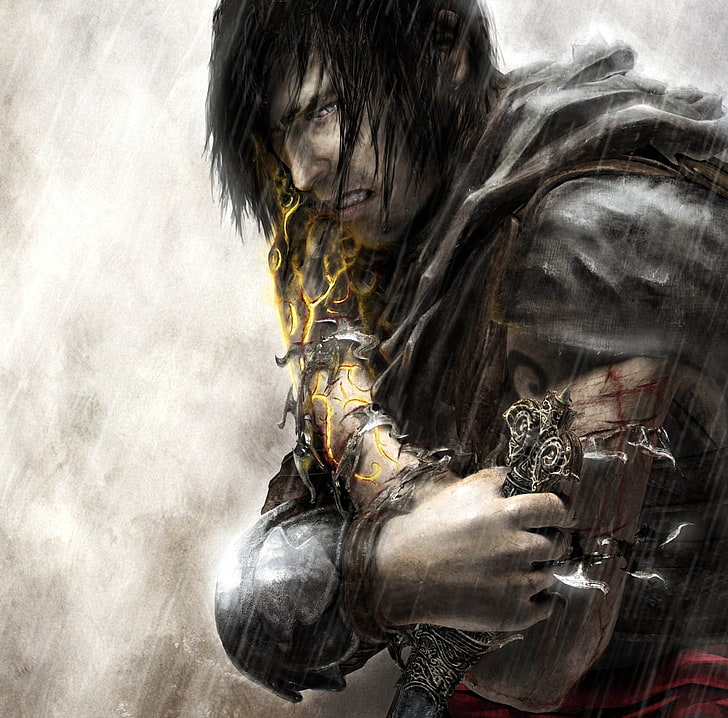 Prince Of Persia The Two Thrones, man in black hooded top game character digital wallpaper, Games, Prince Of Persia, Prince, Persia, Raining, Thrones, hurt, the two thrones, HD wallpaper