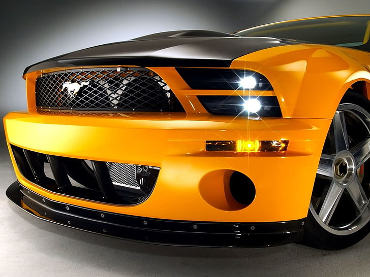 yellow Ford Mustang car, Ford, Ford Mustang, HD wallpaper