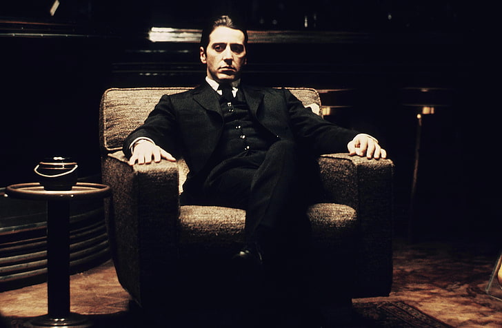 jas hitam pria, The Godfather, Al Pacino, Michael Corleone, Wallpaper HD