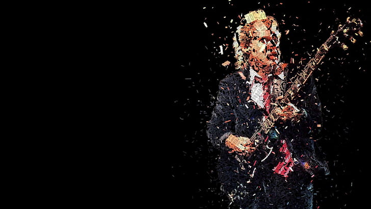 ac dc angus young typographic portraits, HD wallpaper