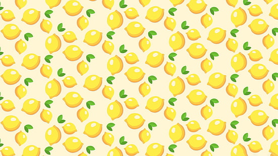 Muster, Zitronen, Obst, Minimalismus, HD-Hintergrundbild HD wallpaper