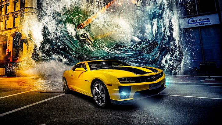 mobil, Chevrolet Camaro Bumblebee, Wallpaper HD