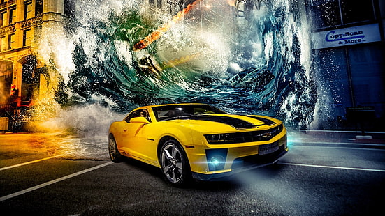 mobil, Chevrolet Camaro Bumblebee, Wallpaper HD HD wallpaper