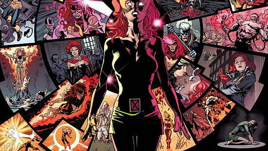 Erinnerungen, Rot, Comic, Phoenix, Marvel-Comics, Jean Gray, X-Men, Telepathie, HD-Hintergrundbild HD wallpaper