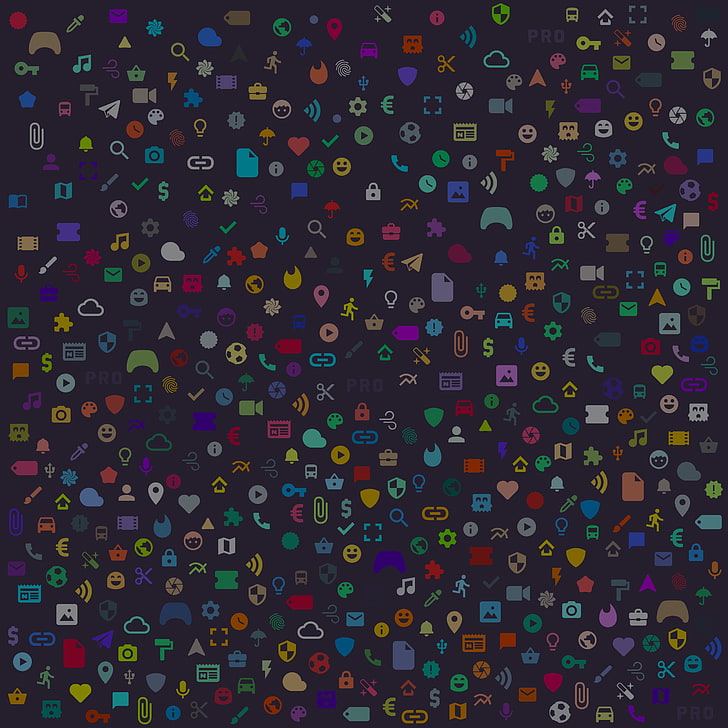 purple, red, blue, and green icon textile, digital art, minimalism, texture, icon, vector graphics, HD wallpaper