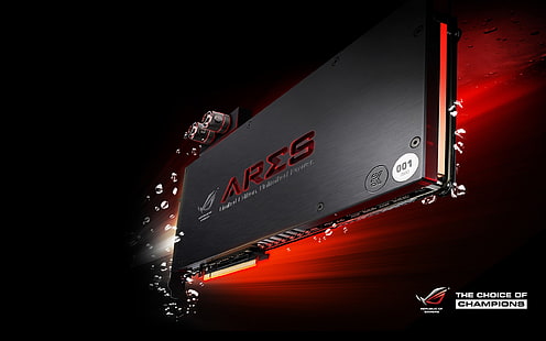 black and red Asus laptop, ASUS, Republic of Gamers, GPUs, graphics card, PC gaming, hardware, technology, HD wallpaper HD wallpaper