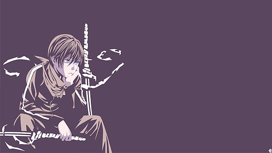 karakter anime yang memegang pedang, Noragami, Yato (Noragami), anak laki-laki anime, Wallpaper HD HD wallpaper