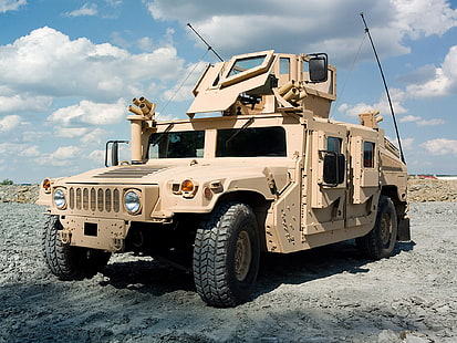 US Army Hummer, brown Humvee, War & Army,, war, army, HD tapet HD wallpaper