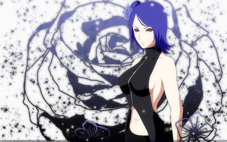 blaue behaarte weibliche Animecharakter-Vektorkunst, Anime, Naruto, Konan (Naruto), Frau, HD-Hintergrundbild