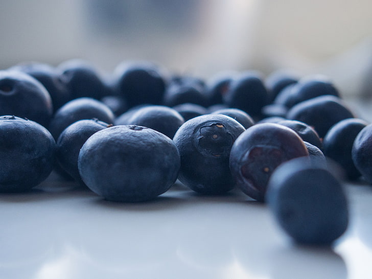 blueberries, blueberries, berries, close-up, blurred, HD wallpaper