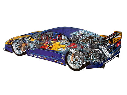 1989, cutaway, engine, f40, ferrari, interior, race, racing, supercar, HD wallpaper HD wallpaper