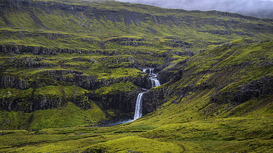 Водопад Пейзаж HD, skogafoss Исландия, природа, пейзаж, водопад, HD обои HD wallpaper